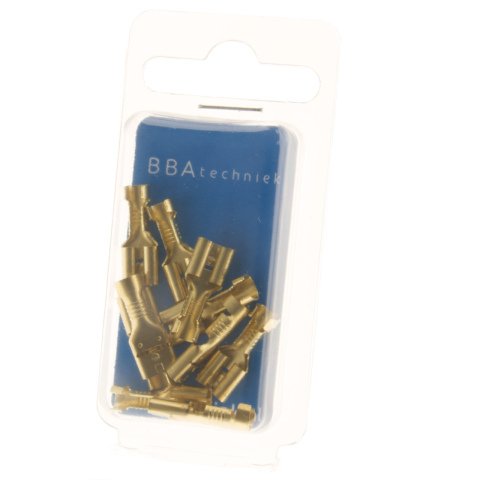 BBAtechniek artnr. 17666 - Vlakstekerhuls 6.3x0.8mm ongeïsoleerd (10x)