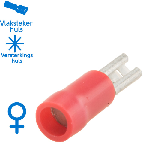 BBAtechniek artnr. 11322 - Vlakstekerhuls 2.8x0.5mm* rood (100x)