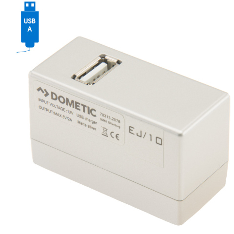 BBAtechniek artnr. 20181 - USB A-1x 5V 2A Dometic rail mat zilver (1x)