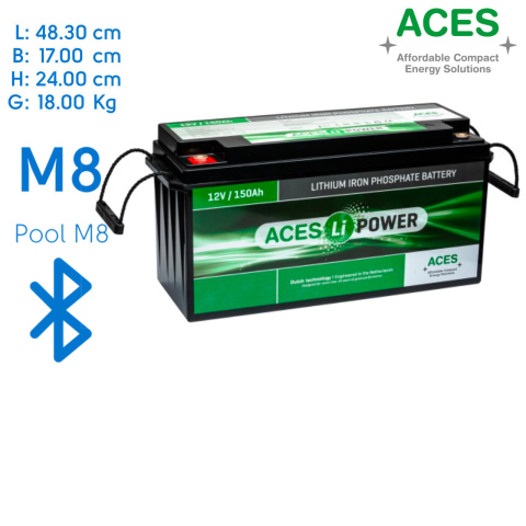 BBAtechniek artnr. 37084 - 12V 150Ah Aces Lithium accu zonder lader (1x)