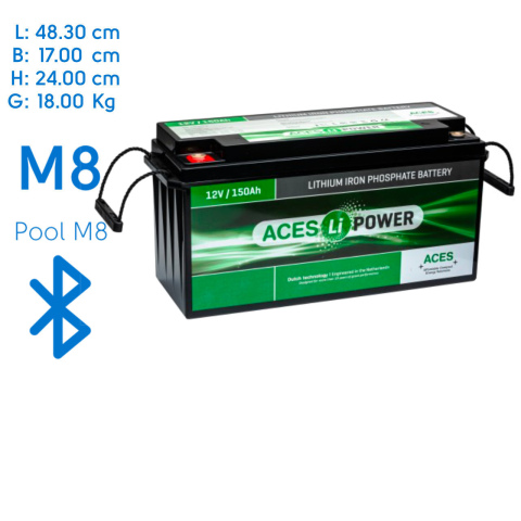 BBAtechniek artnr. 37084 - 12V 150Ah Aces Lithium accu zonder lader (1x)