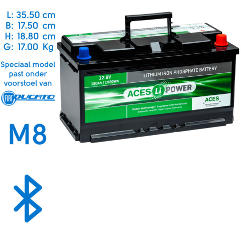 BBAtechniek artnr. 37087 - 12V 150Ah Aces Lithium accu zonder lader (1x)