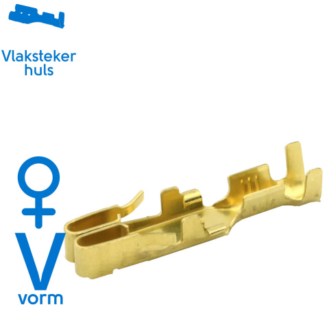 BBAtechniek artnr. 12249 - Vlakstekerhuls messing 6.3 1.5-2.5mm² (100x)