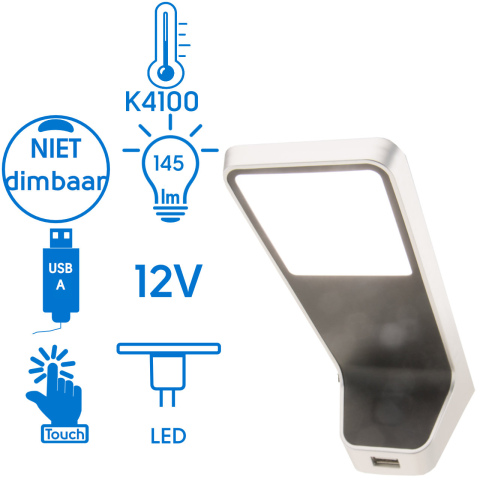 BBAtechniek artnr. 45131 - Cádiz LED onderbouwlamp 12V 2W (1x)