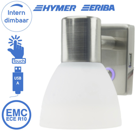 BBAtechniek artnr. 65547 - Faretto PowerLED 12V 3W geborsteld alu USB-C (1x)