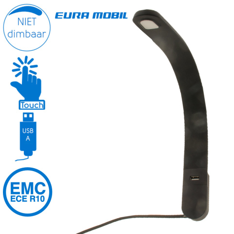 BBAtechniek artnr. 45127 - León flex LED 12V 1.2W 4100K 80lm USB zwart (1x)