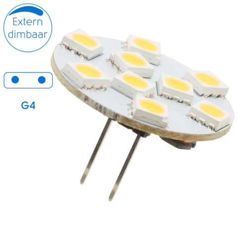 BBAtechniek artnr. 43218 - G4 10-30VDC 1.8W 3000K 170lm LED9 back pin (1x)