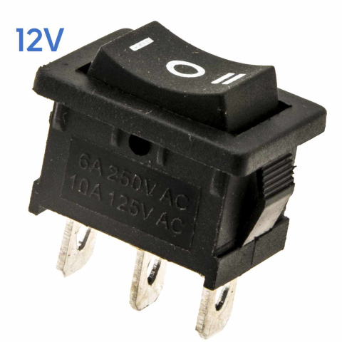 BBAtechniek artnr. 15631 - 12V 16A 3-polig On-Off-On schakelaar mini (10x)
