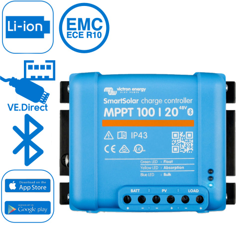 BBAtechniek artnr. 8848 - Victron Smart Solar MPPT 100/20A 12/24/48V (1x)