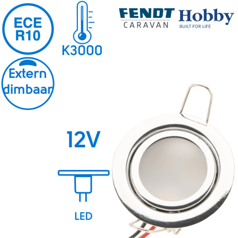 BBAtechniek artnr. 20191 - Dometic LED spot Anke 12V 1.5W chroom (1x)