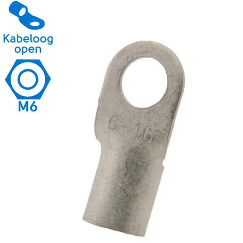 BBAtechniek artnr. 17486 - 16mm2 M6 open kabeloog (25x)