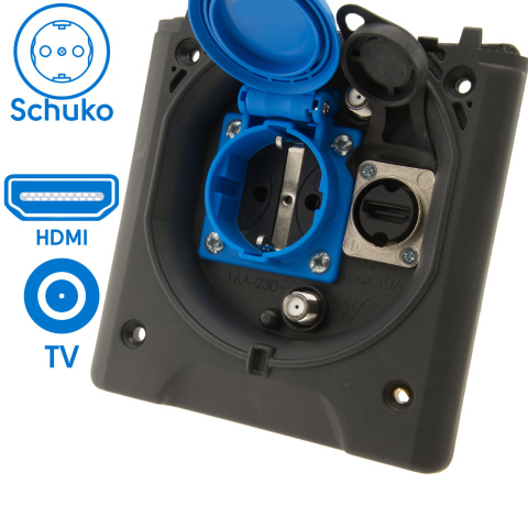 Voortent aansluiting CEE 230V  / TV / HDMI (1x)