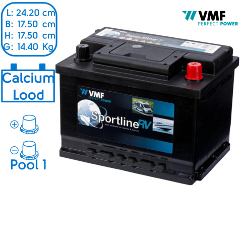 BBAtechniek artnr. 37043 - 12V 60h VMF start accu Sportline Deep cycle (1x)