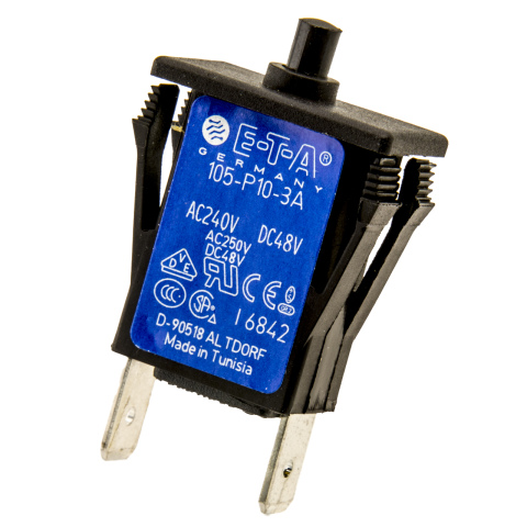 BBAtechniek artnr. 23012 - Thermal circuit breaker 105-P10-3A Snap in(1x)