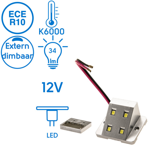 BBAtechniek artnr. 65528 - Trentino Reed LED kastlampje contact 12V 0.8W (1x)