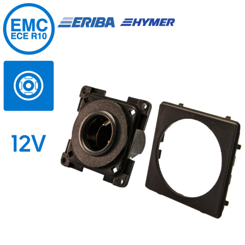 BBAtechniek artnr. 45055 - 12V 120W contactdoos lei-grijs S20.000 (1x)