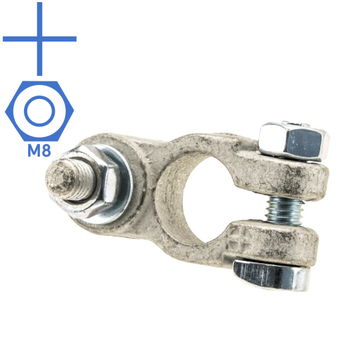 Accupoolklem M8 vertind + (10x)