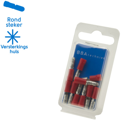 BBAtechniek artnr. 17500 - Rondsteker Ø 4.0mm* rood (10x)