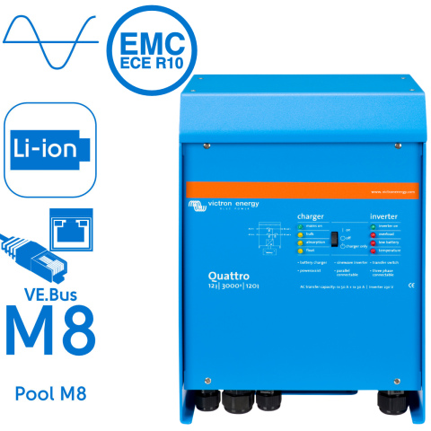 BBAtechniek artnr. 38262 - Victron Quattro 12/3000/120-50/50 230V (1x) 