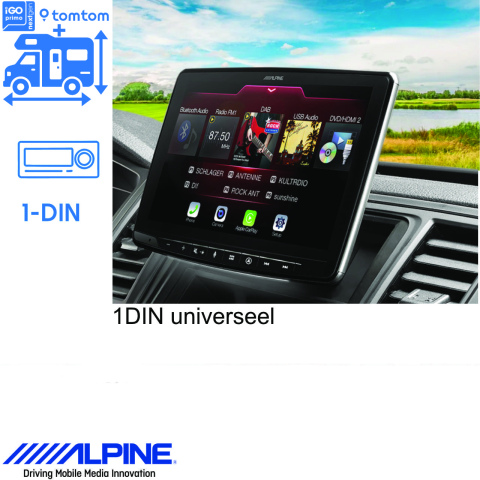 BBAtechniek artnr. 8669 - 9” INE-F904D Alpine navigatie 1DIN (1x)