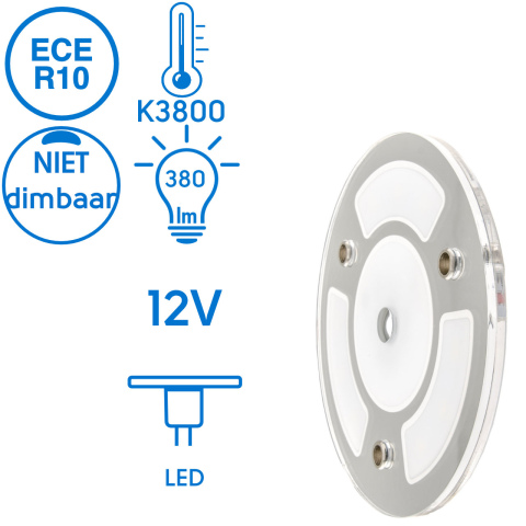 BBAtechniek artnr. 65523 - Trente 2 LED Ø13cm 12V 4.7W 3800K 380lm (1x)