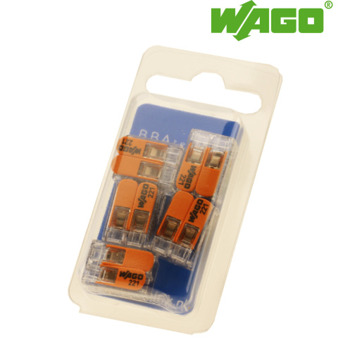 Wago verbindingsklem 221 2-voudig 0.2-4mm2 (5x)