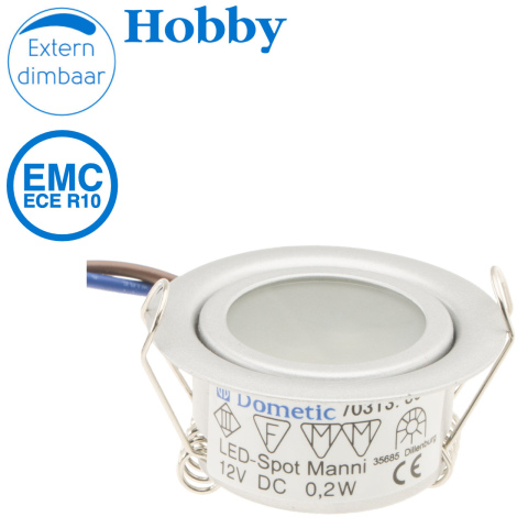 BBAtechniek artnr. 20188 - Dometic LED inbouwspot Manni 12V 0.2W (1x)