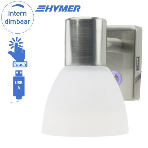 Faretto PowerLED 12V 3W geborsteld alu + USB (1x)
