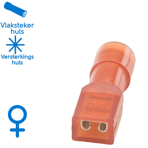 BBAtechniek artnr. 11355 - Vlakstekerhuls 2.8x0.5mm* rood (100x)