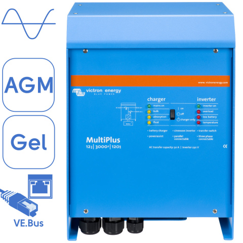 BBAtechniek artnr. 90071 - Victron MultiPlus 12/3000/120-16 230V VE.Bus (1x)