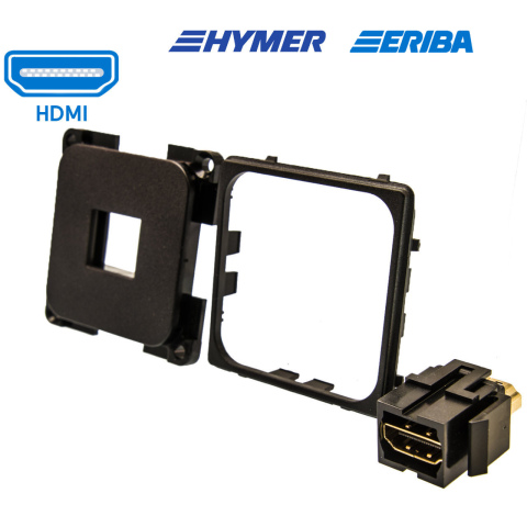 BBAtechniek artnr. 45044 - HDMI contactdoos zwart S20.000 (1x)