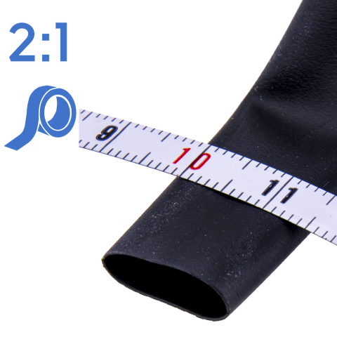 Krimpkous 9.5-4.8mm zwart 2:1 (5m rol)