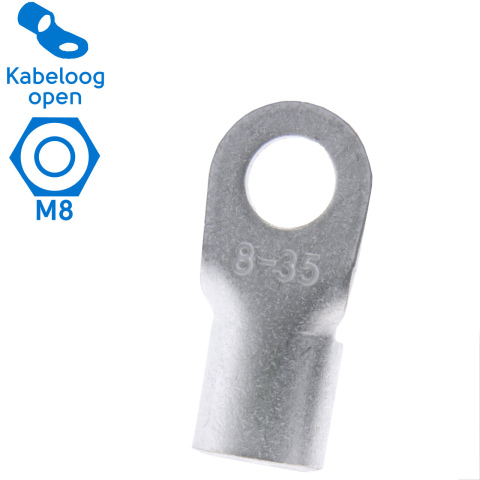 BBAtechniek artnr. 10026 - 35mm2 M8 open kabeloog (25x)
