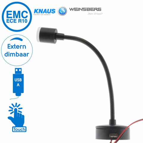 BBAtechniek artnr. 45151 - Black Swan LED 12V 2W USB 3A 148lm 4000K (1x)