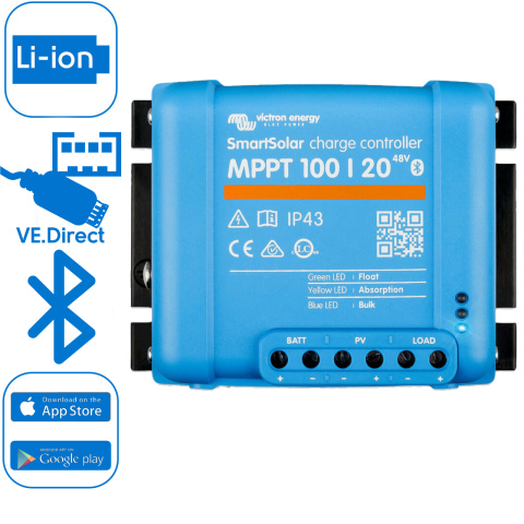 BBAtechniek artnr. 8848 - Victron Smart Solar MPPT 100/20A 12/24/48V (1x)