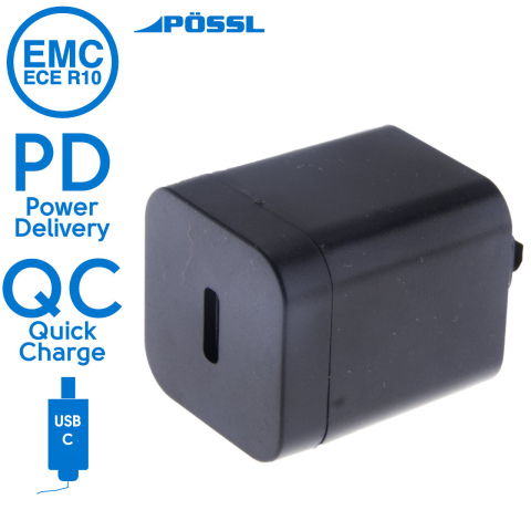 Lanciano USB-C PD QC zwart (1x)