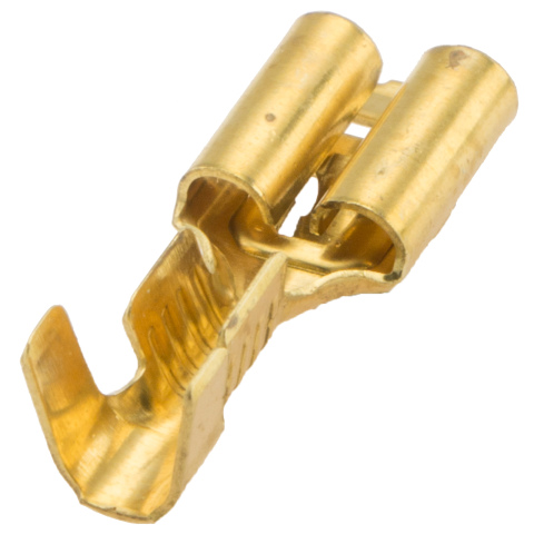 Vlakstekerhuls messing 6.3 1.5-2.5mm² (100x)