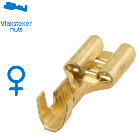 BBAtechniek artnr. 12049 - Vlakstekerhuls messing 6.3 0.5 -1.5mm² (1000x)