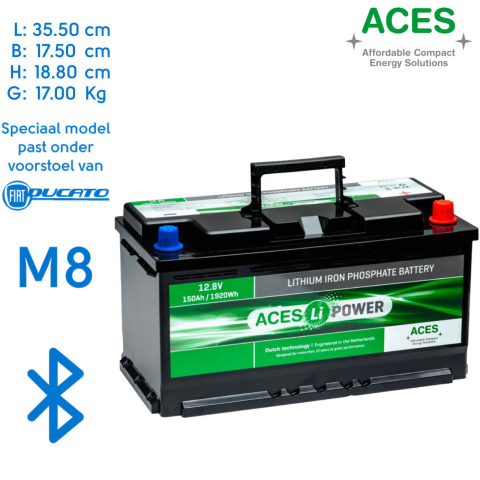 BBAtechniek artnr. 37087 - 12V 150Ah Aces Lithium accu zonder lader (1x)