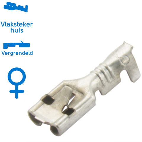 BBAtechniek artnr. 12069 - Vlakstekkerhuls 0.5-1.5mm messing 4 (100x)