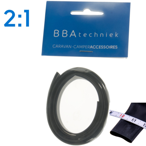 BBAtechniek artnr. 17759 - Krimpkous 12.7-6.4mm zwart 2:1 (1m)