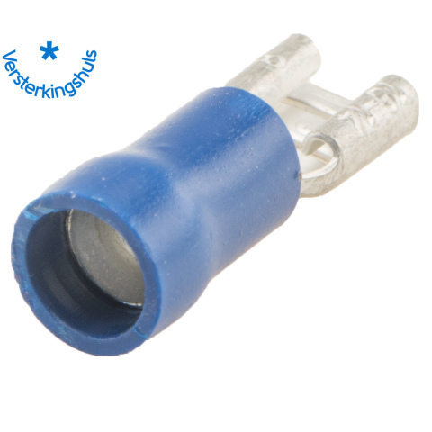 BBAtechniek artnr. 11376 - Vlakstekerhuls 4.8x0.8mm* blauw (100x)