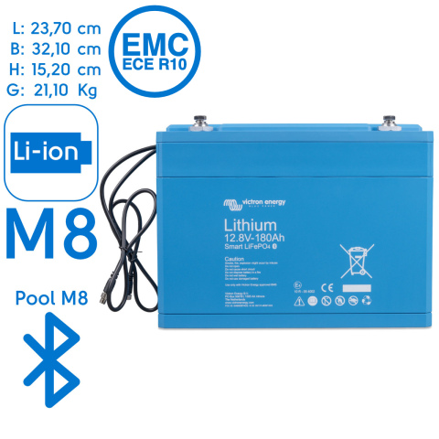 BBAtechniek artnr. 90045 - Victron lithium accu 12.8V 180Ah Smart  (1x)