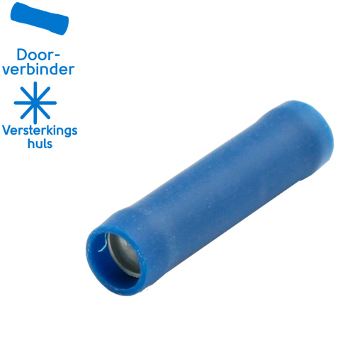 BBAtechniek artnr. 17630 - Doorverbinder Ø4.5mm* lang blauw (100x)