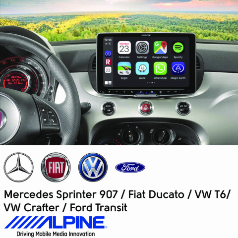 BBAtechniek artnr. 8664 - 9” iLX-F905D Alpine navigatie kantelbaar (1x)