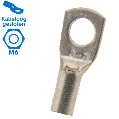 BBAtechniek artnr. 13008 - 6mm² M6 gesloten kabeloog (50x)