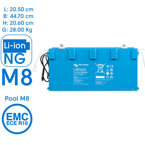 BBAtechniek artnr. 90050 - LiFePO4 accu 12.8V 300Ah NG M8 (1x)