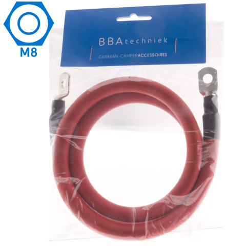 BBAtechniek artnr. 8944 - 50mm2 accu kabel flexibel rood 2x M8 (1m)