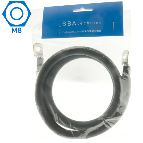 BBAtechniek artnr. 8946 - 50mm2 accu kabel flexibel zwart 2x M8 (1m)