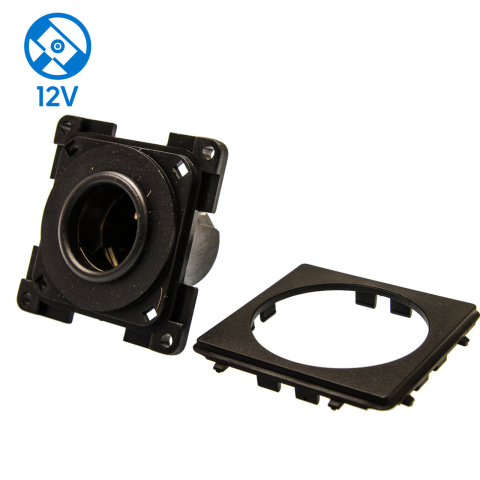 BBAtechniek artnr. 45039 - 12V 120W contactdoos zwart S20.000 (1x)
